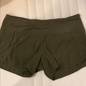 Olive green lululemon shorts size 10